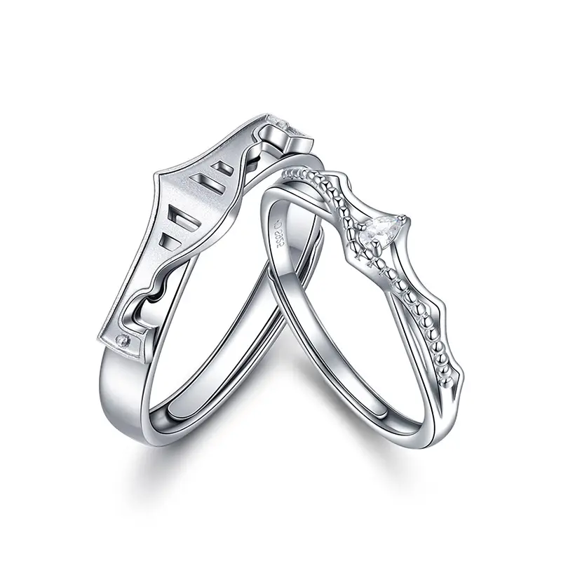 Princess & Knight Couple Ring Sterling Silver Index Finger Gift - Image 5