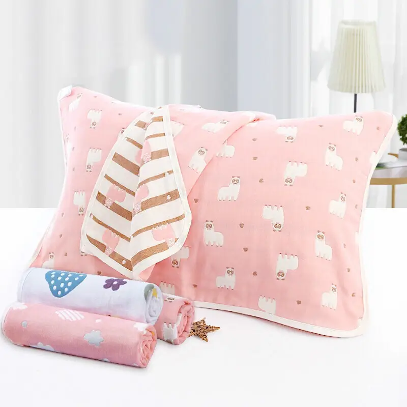 Children Cotton Cartoon Pillow Towel Set Blue - Image 11