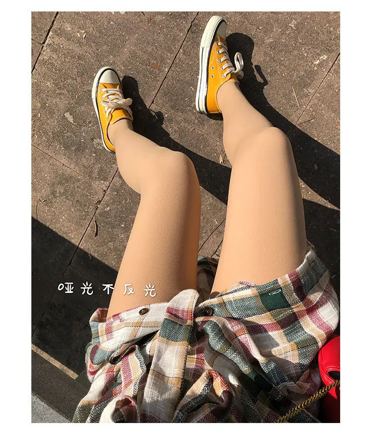 帮手描述图:秋冬光腿裸腿神器T裆肉色自然裸感加绒双层打底裤丝