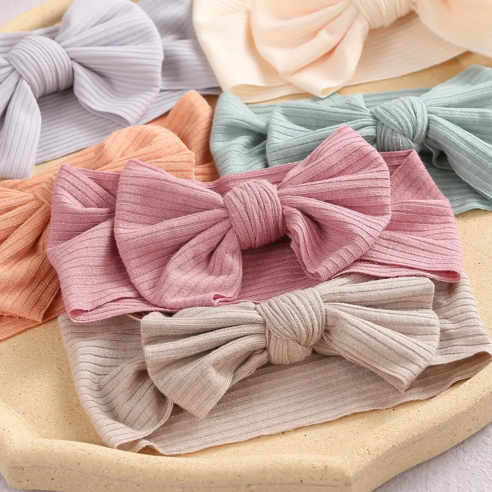 Brown Knit Bow Baby Headband for Girls — feature 11