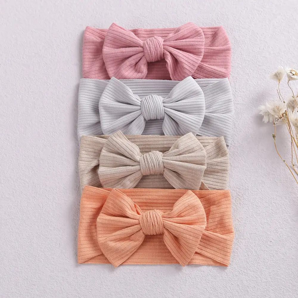Brown Knit Bow Baby Headband for Girls — feature 13