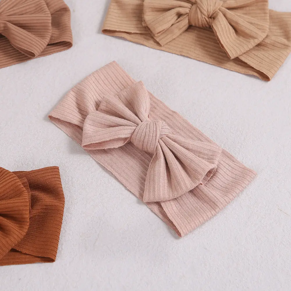 Brown Knit Bow Baby Headband for Girls — feature 14