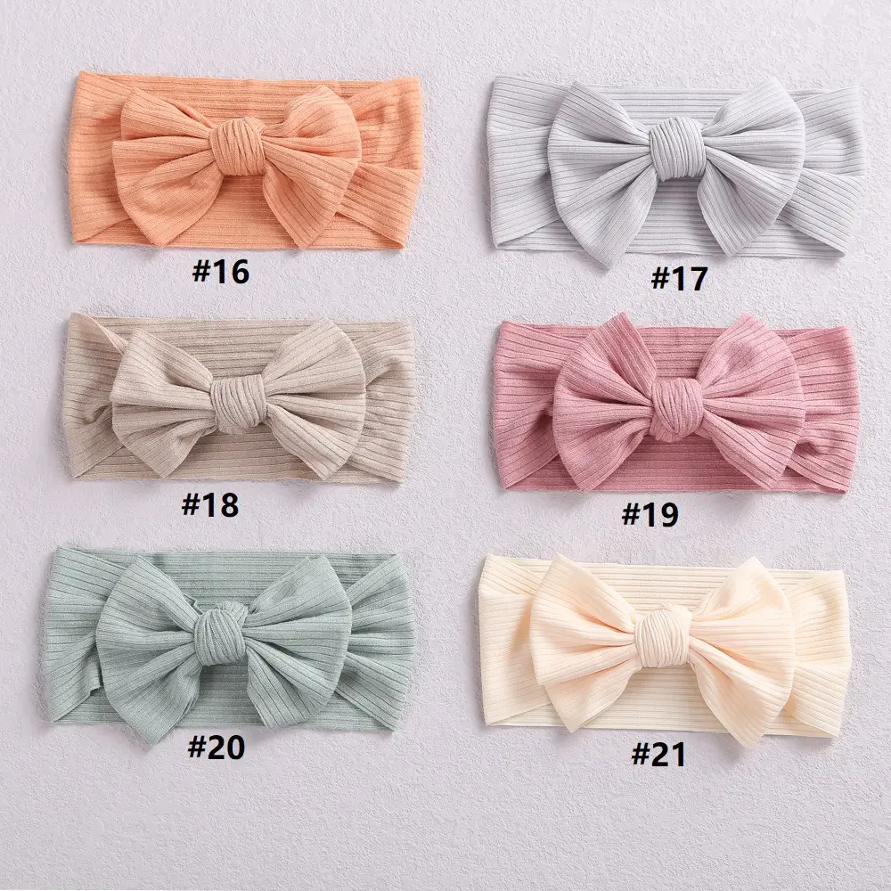 Brown Knit Bow Baby Headband for Girls — feature 2