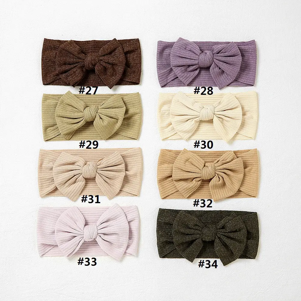 Brown Knit Bow Baby Headband for Girls — feature 3