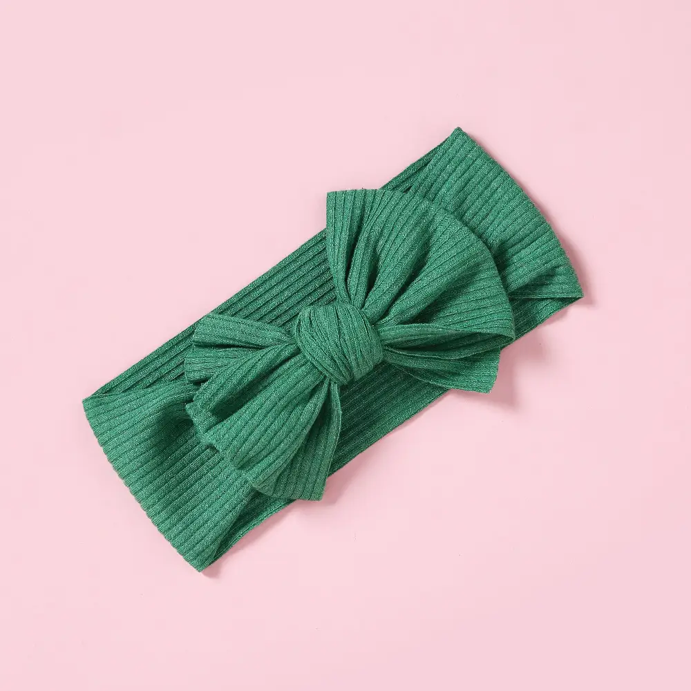 Brown Knit Bow Baby Headband for Girls - Image 11