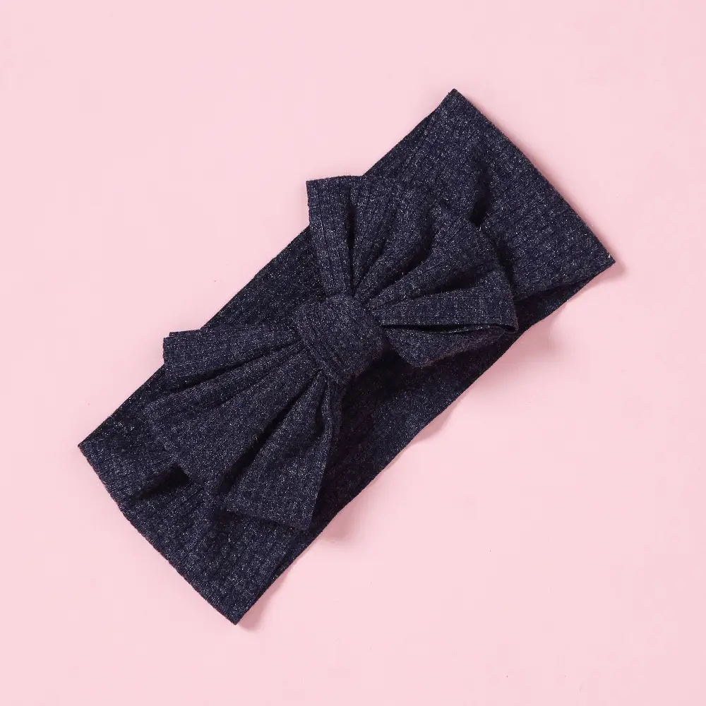 Brown Knit Bow Baby Headband for Girls - Image 12