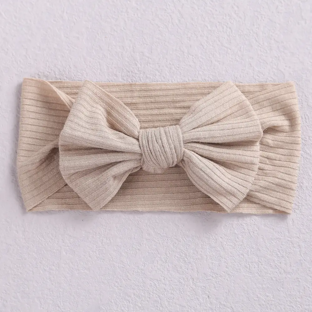Brown Knit Bow Baby Headband for Girls - Image 18