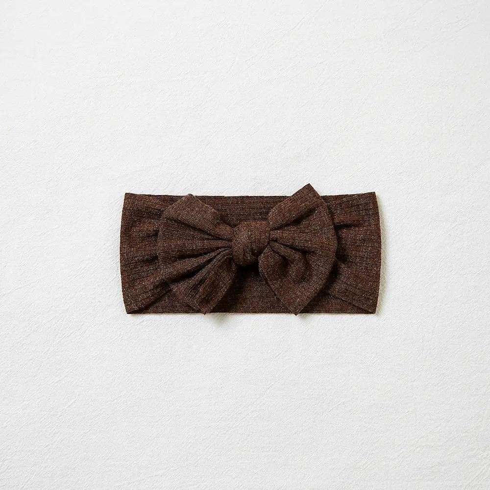 Brown Knit Bow Baby Headband for Girls - Image 27