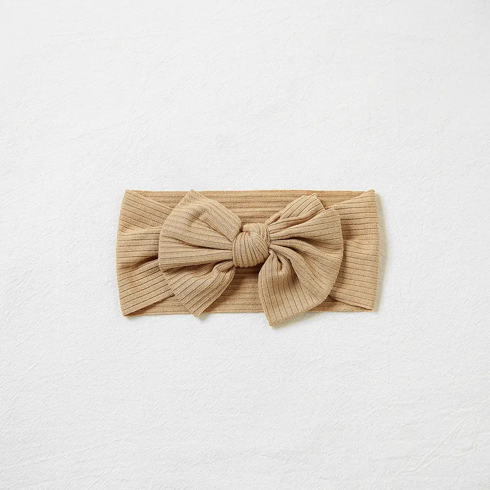 Brown Knit Bow Baby Headband for Girls - Image 32