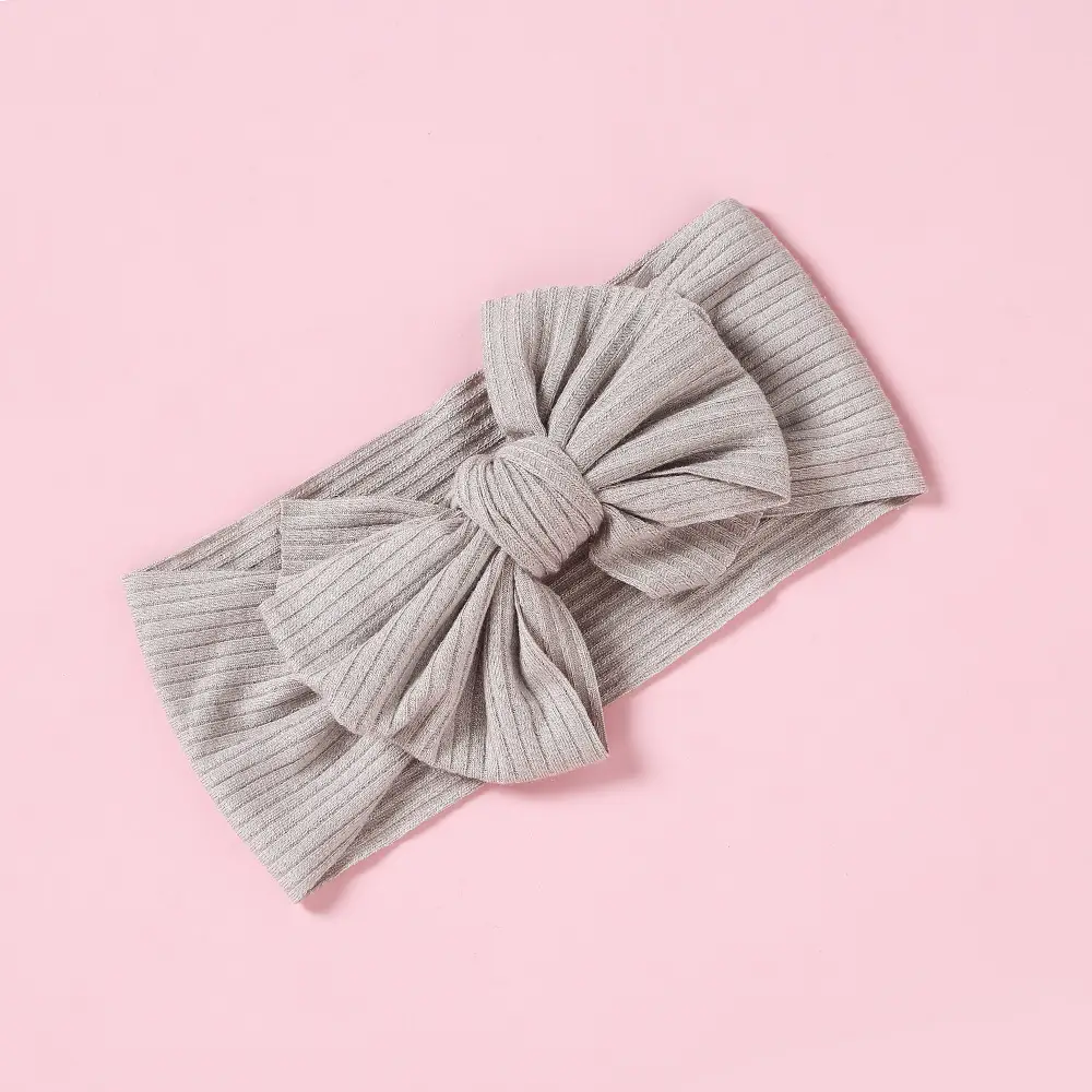 Brown Knit Bow Baby Headband for Girls - Image 8