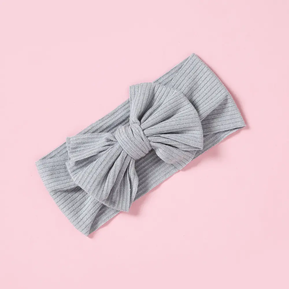 Brown Knit Bow Baby Headband for Girls - Image 9