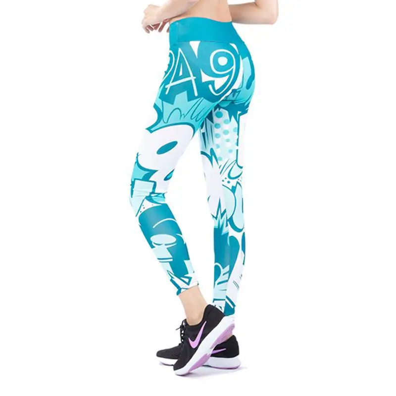 Colorful Graphic Hip Boom Yoga Pants Slim Fit - Image 7