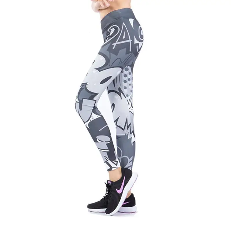 Colorful Graphic Hip Boom Yoga Pants Slim Fit - Image 8