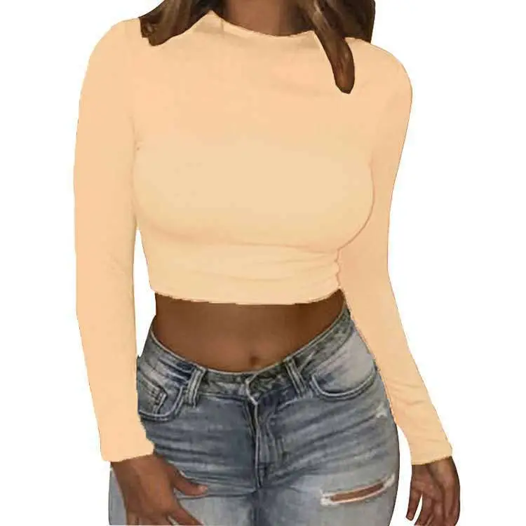 Women's Blue Navel Crewneck Long Sleeve T-Shirt - Image 6