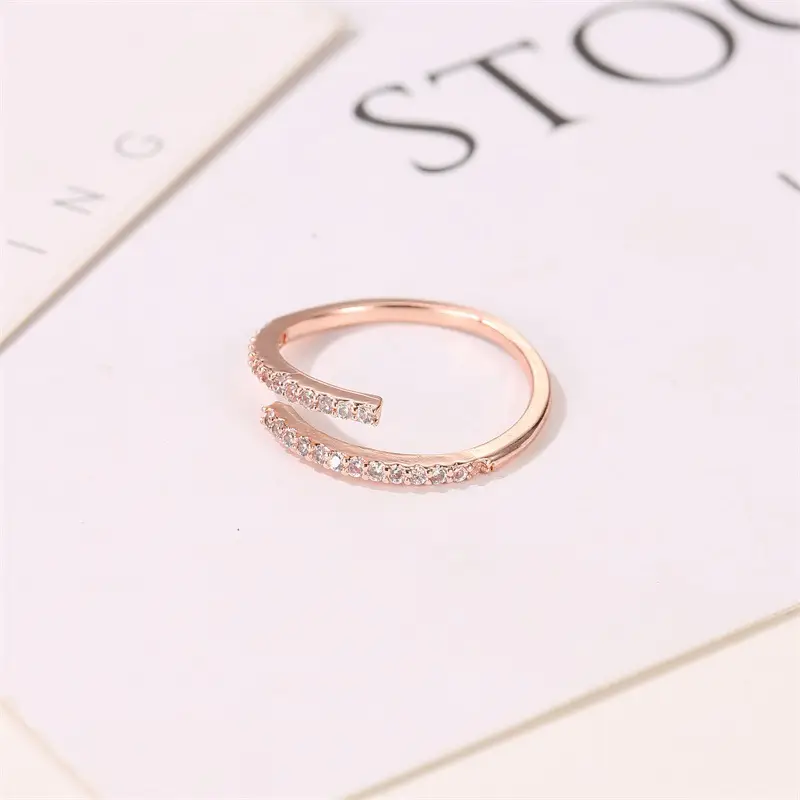 Women Korean-style Adjustable Zircon Ring - Image 5