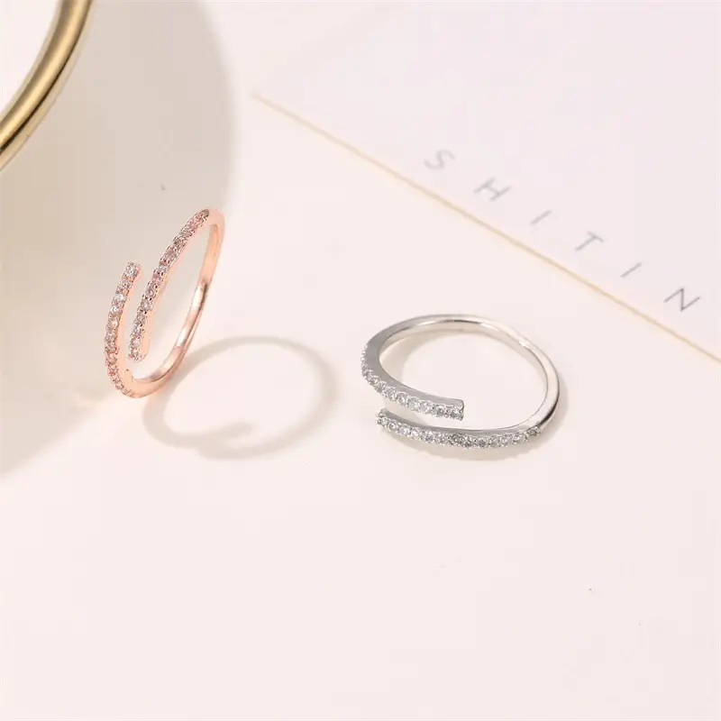 Women Korean-style Adjustable Zircon Ring - Image 6