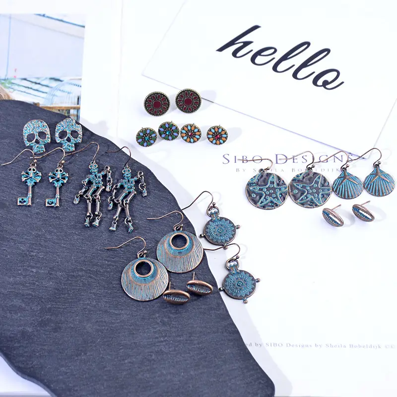 3-piece Retro Metallic Earrings Set for Women - Image 11