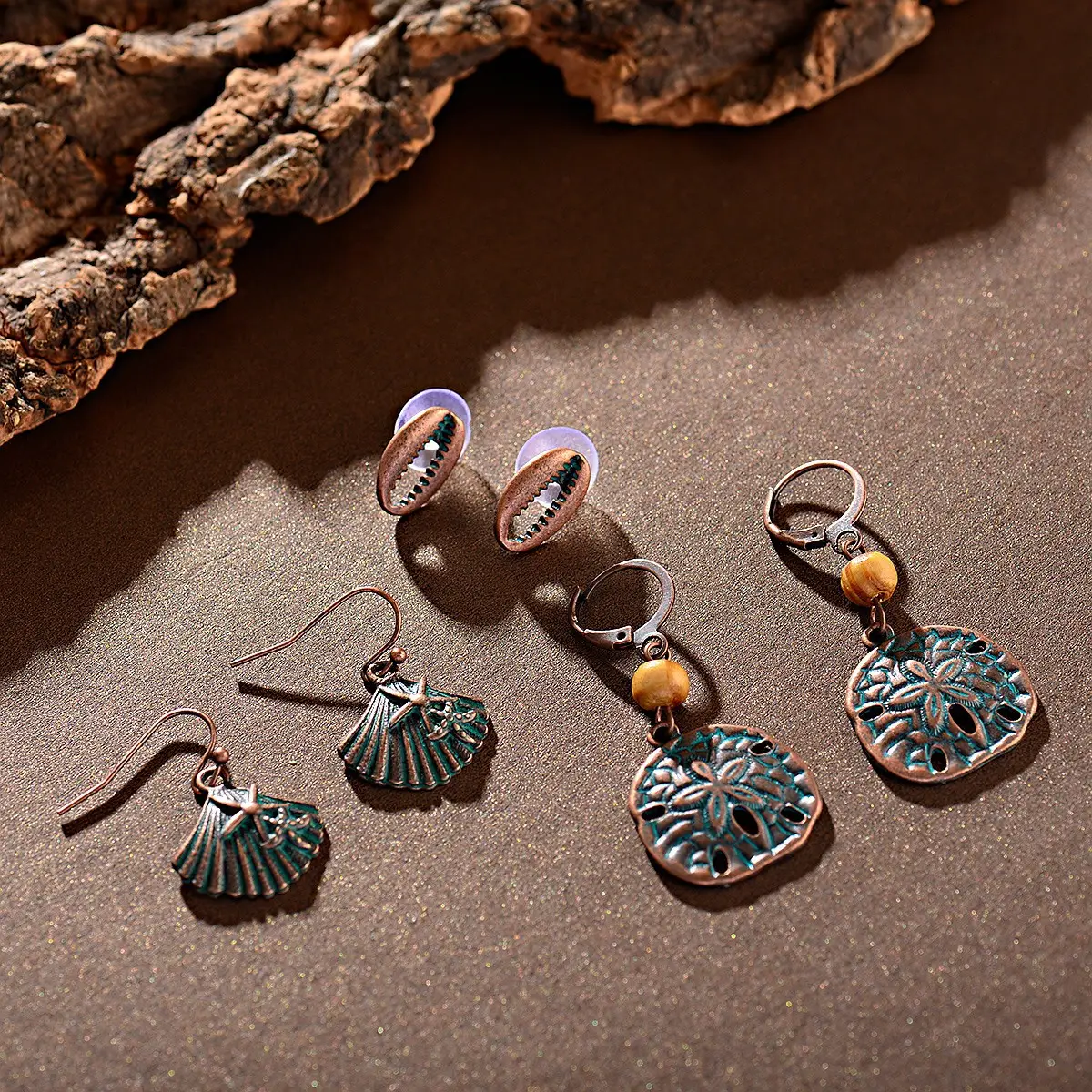 3-piece Retro Metallic Earrings Set for Women - Image 3