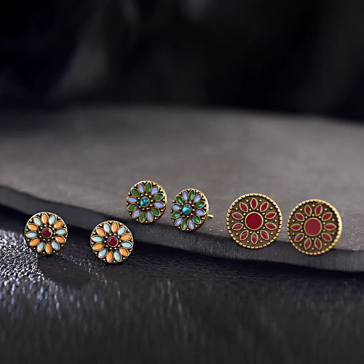 3-piece Retro Metallic Earrings Set for Women - Image 9