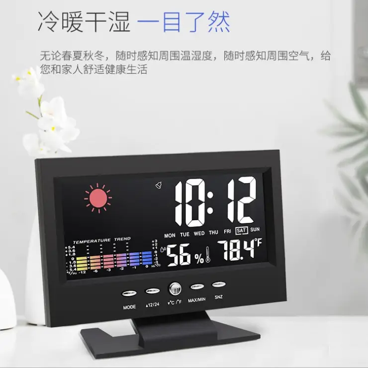 LED Weather Clock with Temperature & Humidity Display - Image 2