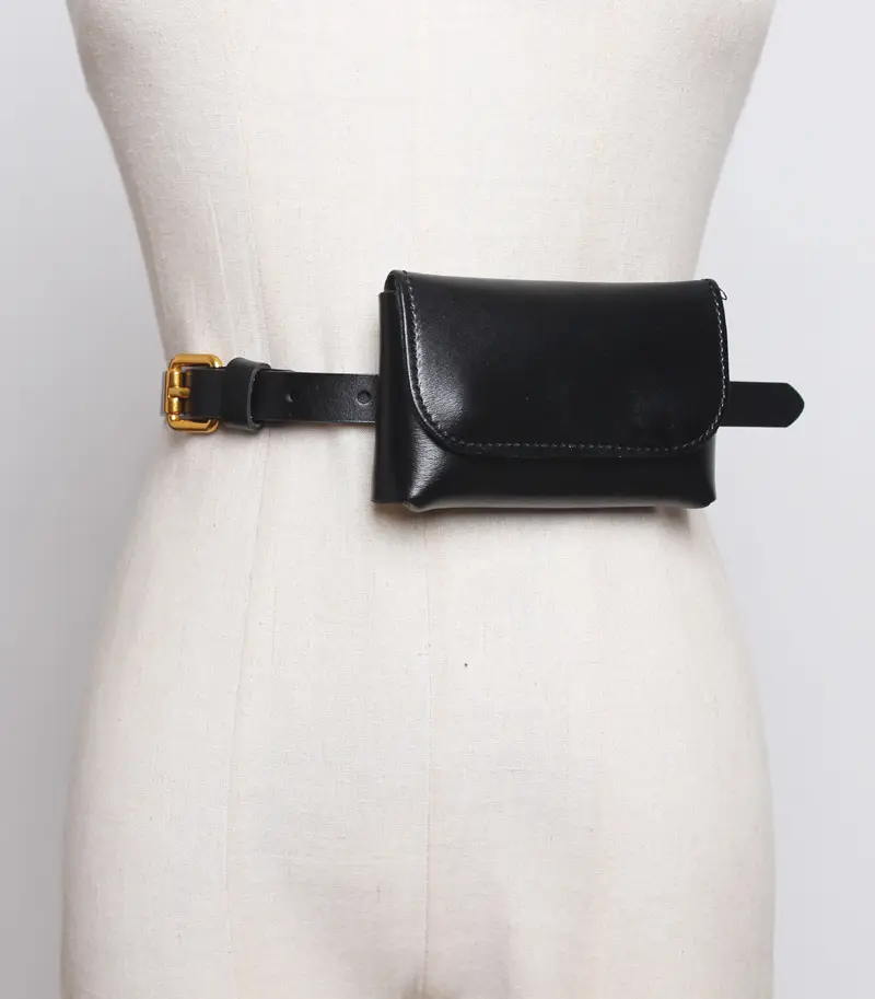 Red Leather Belt with Gold Clasp for Women - Image 9