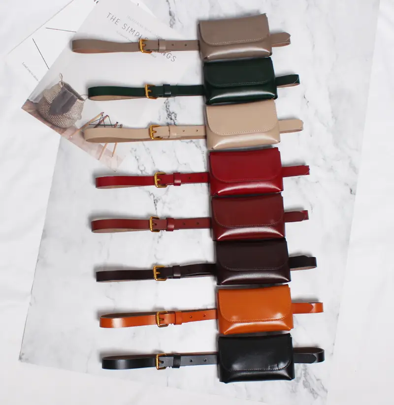 Red Leather Belt with Gold Clasp for Women - Image 12