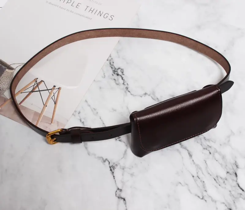 Red Leather Belt with Gold Clasp for Women — feature 15