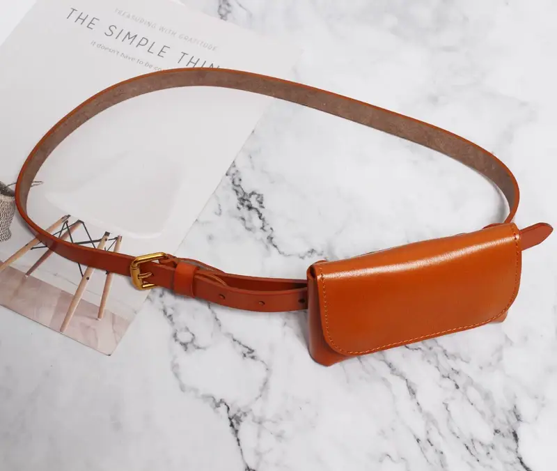 Red Leather Belt with Gold Clasp for Women — feature 16