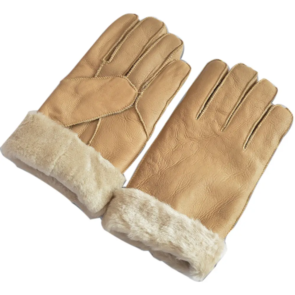 Men's Winter Fur Gloves Warm Motorcycle Riding Cold Proof - Image 8