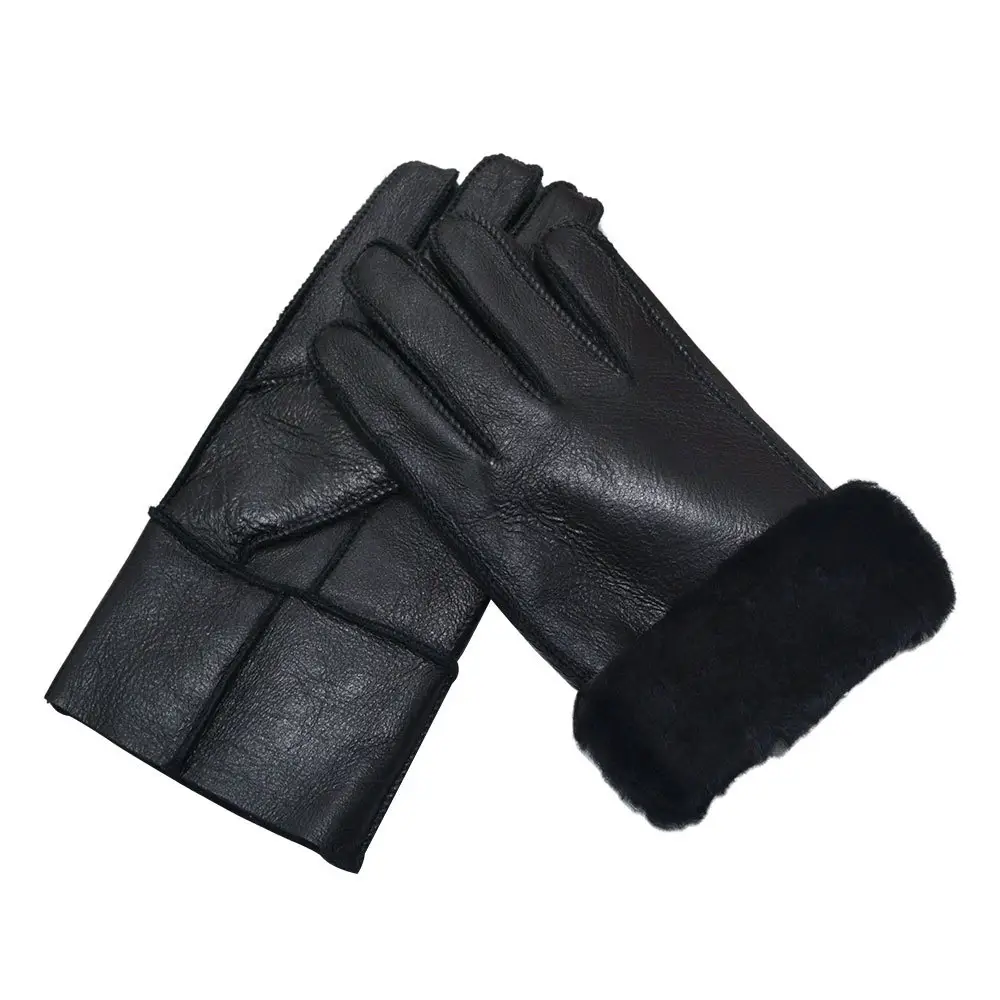 Men's Winter Fur Gloves Warm Motorcycle Riding Cold Proof - Image 2