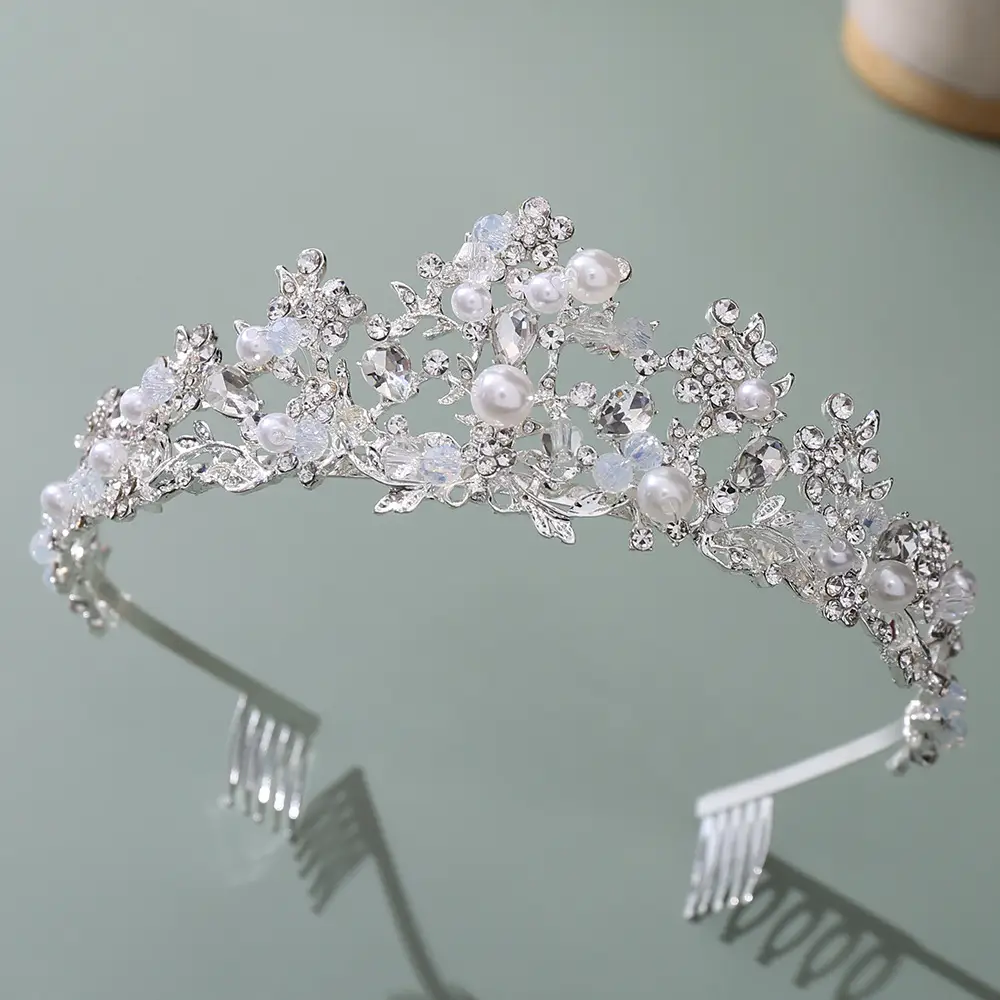 Korean Classic Wedding Headband with Crystal Embellishment - Image 11