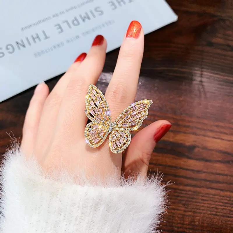 Luxury Butterfly Zircon Ring for Women - Image 4