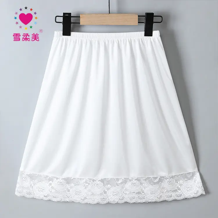 White 45cm Lace Hem Skirt for Women — feature 8