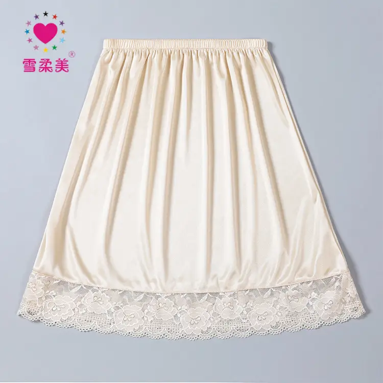White 45cm Lace Hem Skirt for Women - Image 3