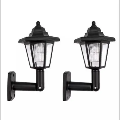 Solar Retro Hexagonal Wall Lamp Outdoor Black