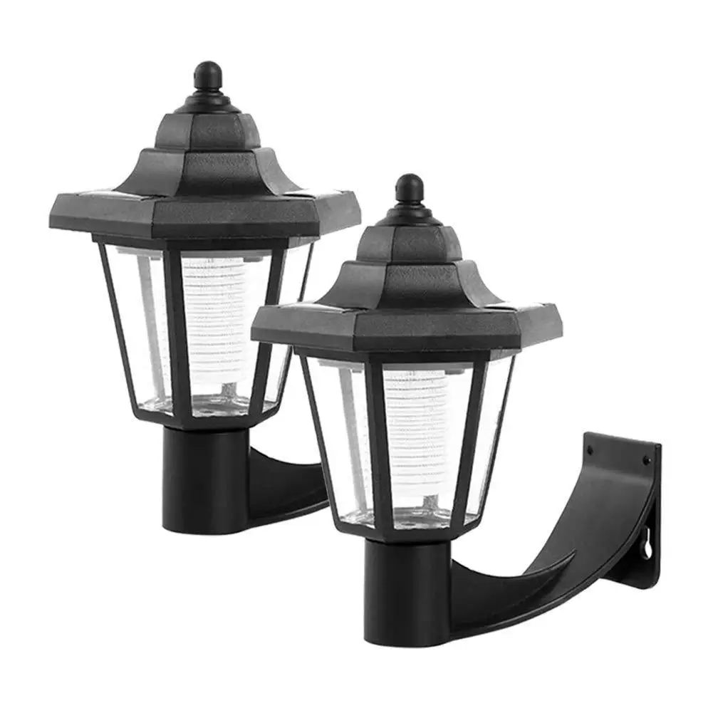 Solar Retro Hexagonal Wall Lamp Outdoor Black