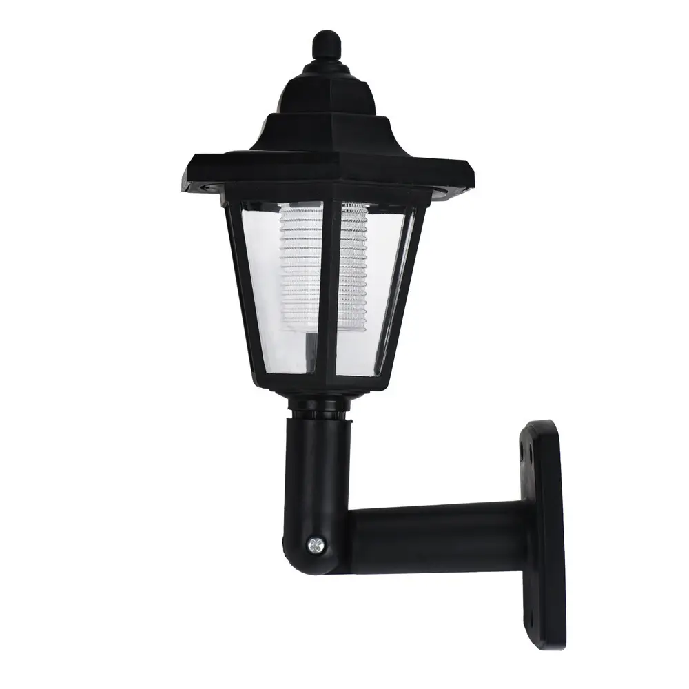 Solar Retro Hexagonal Wall Lamp Outdoor Black