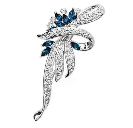 Luxury Flower Brooch for Men Women Gold Plated Purple Crystal - Image 2