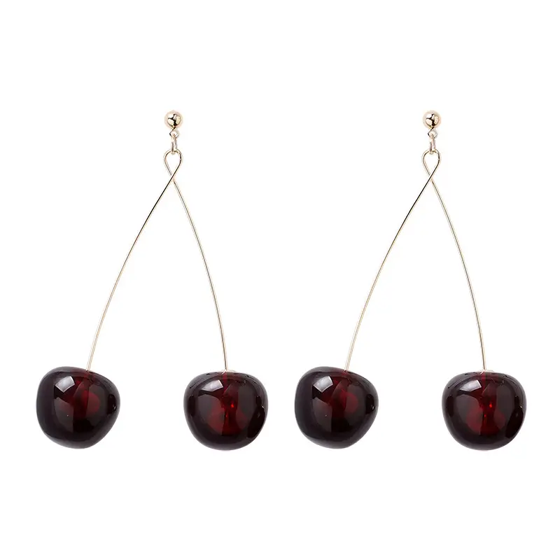 Vintage Red Cherry Earrings for Women - Image 6