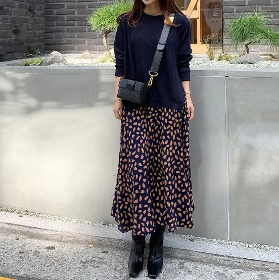 2025 Korean Patchwork Long Sleeve Dress Black White — feature 17