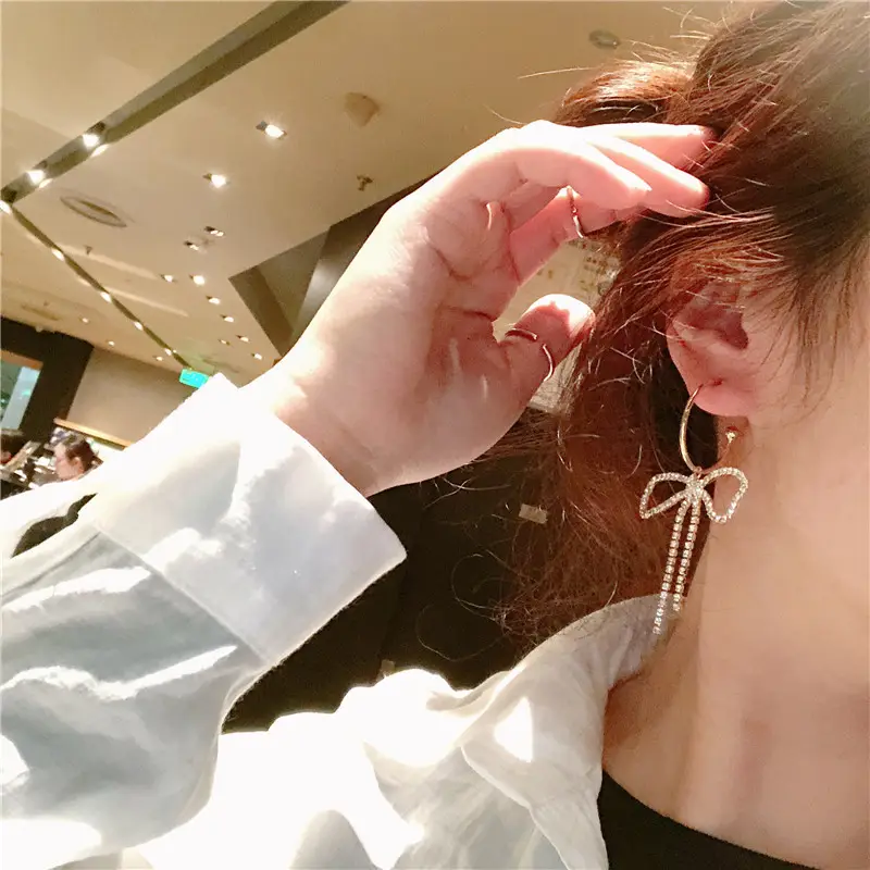 S925 Silver Bow Earrings for Women - Image 4