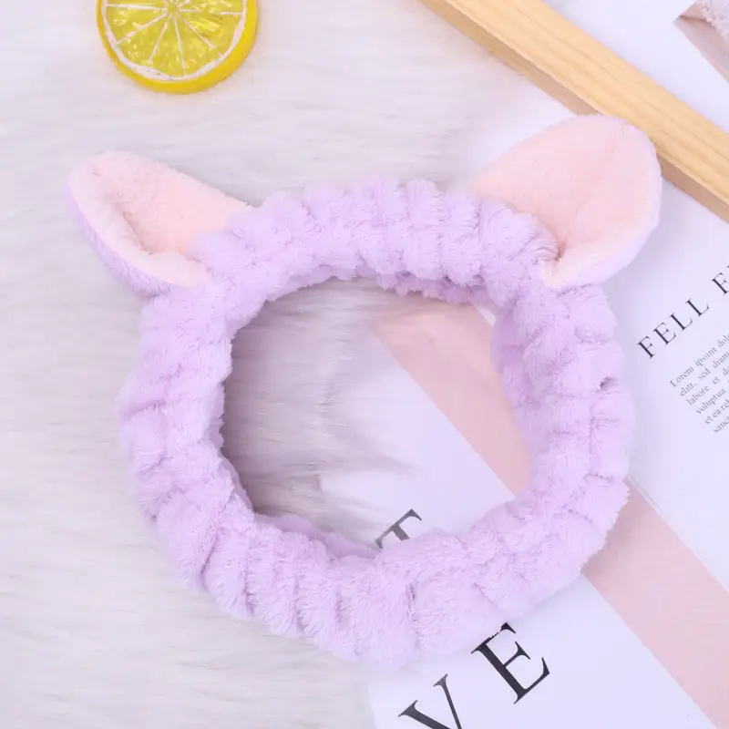 Three-Dimensional Cat Ears Hair Band Flannel Sports Makeup Face Wash Hair Accessories Small Gifts - Image 4