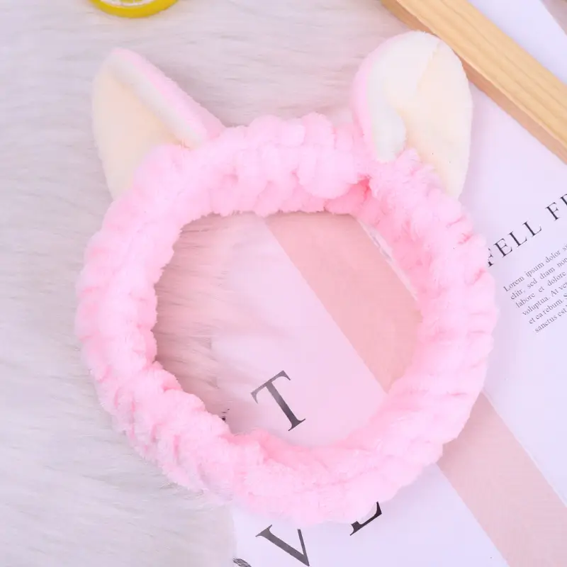 Three-Dimensional Cat Ears Hair Band Flannel Sports Makeup Face Wash Hair Accessories Small Gifts - Image 2