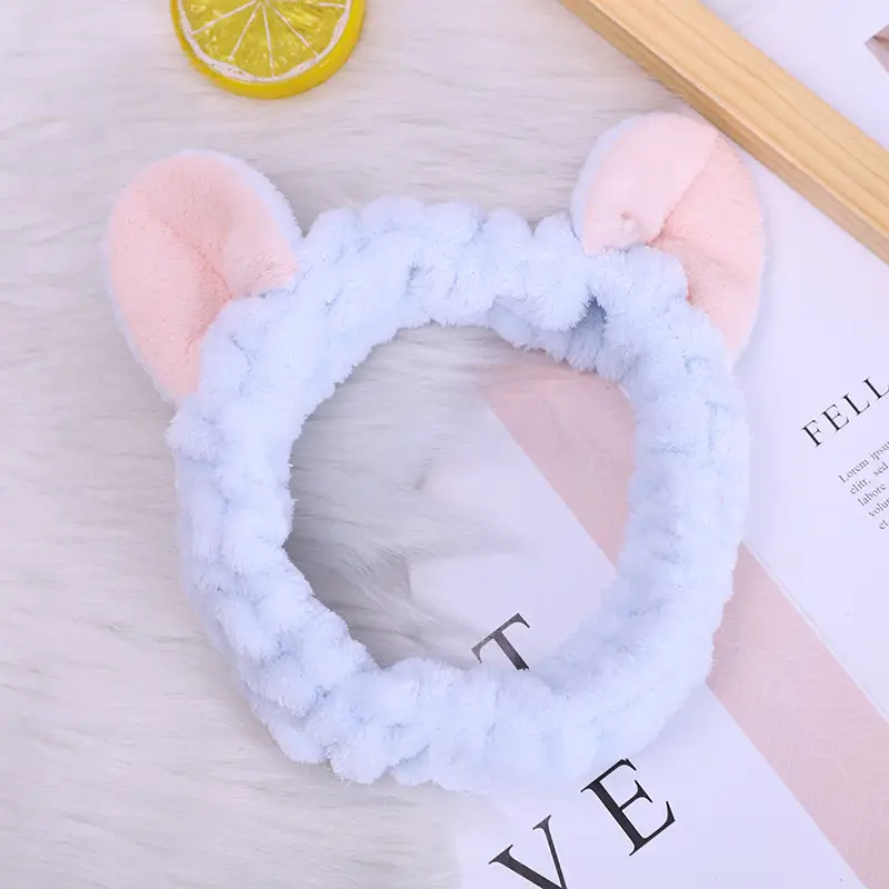 Three-Dimensional Cat Ears Hair Band Flannel Sports Makeup Face Wash Hair Accessories Small Gifts - Image 3