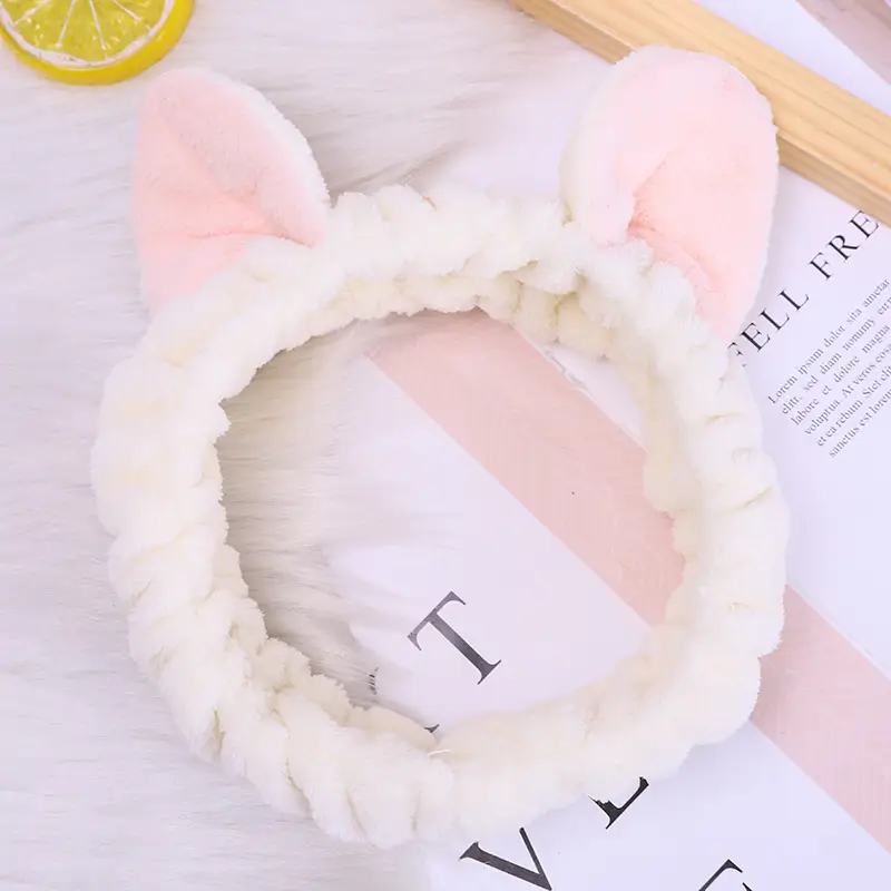 Three-Dimensional Cat Ears Hair Band Flannel Sports Makeup Face Wash Hair Accessories Small Gifts - Image 7