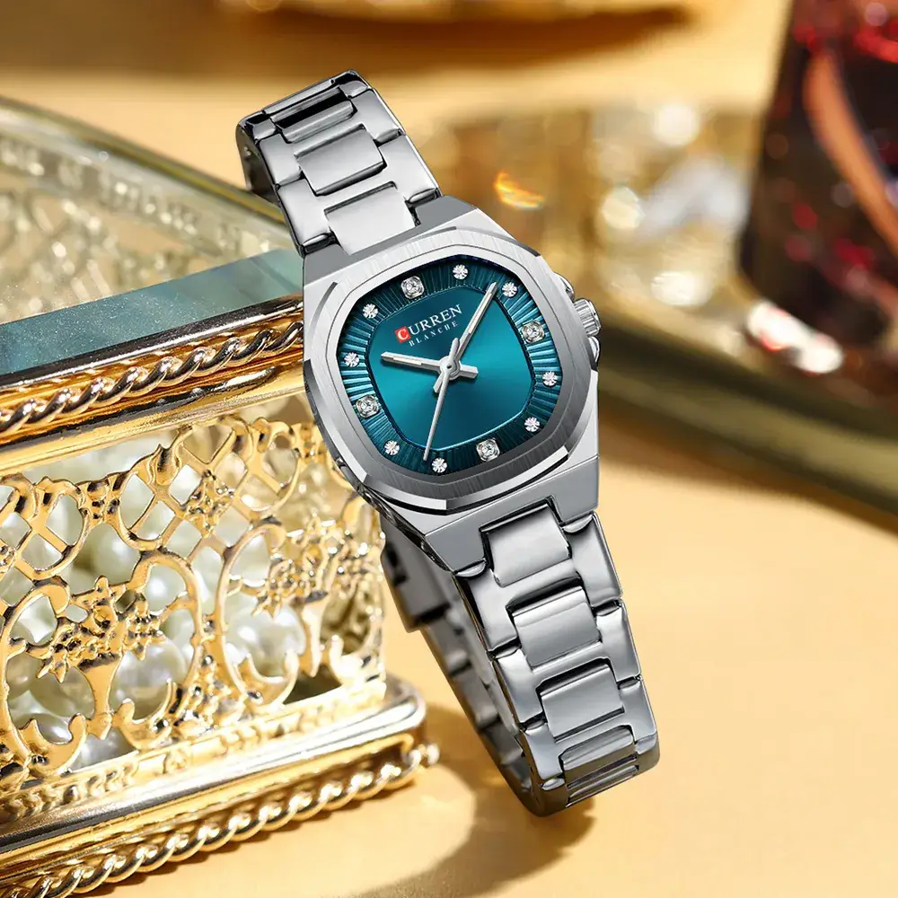 Curren Women's Blue Dial Quartz Watch Steel Band - Image 8