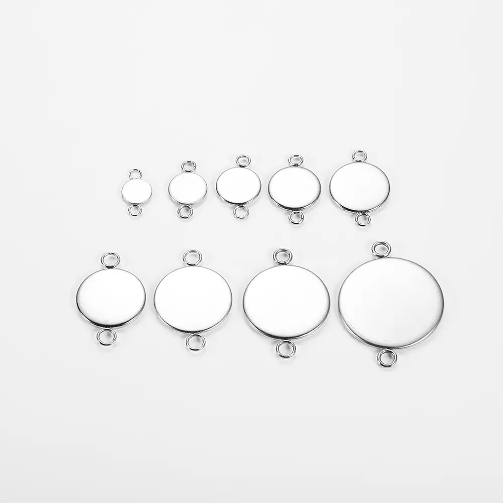 Stainless Steel Binaural Pendant with 6-25mm Base - Image 4
