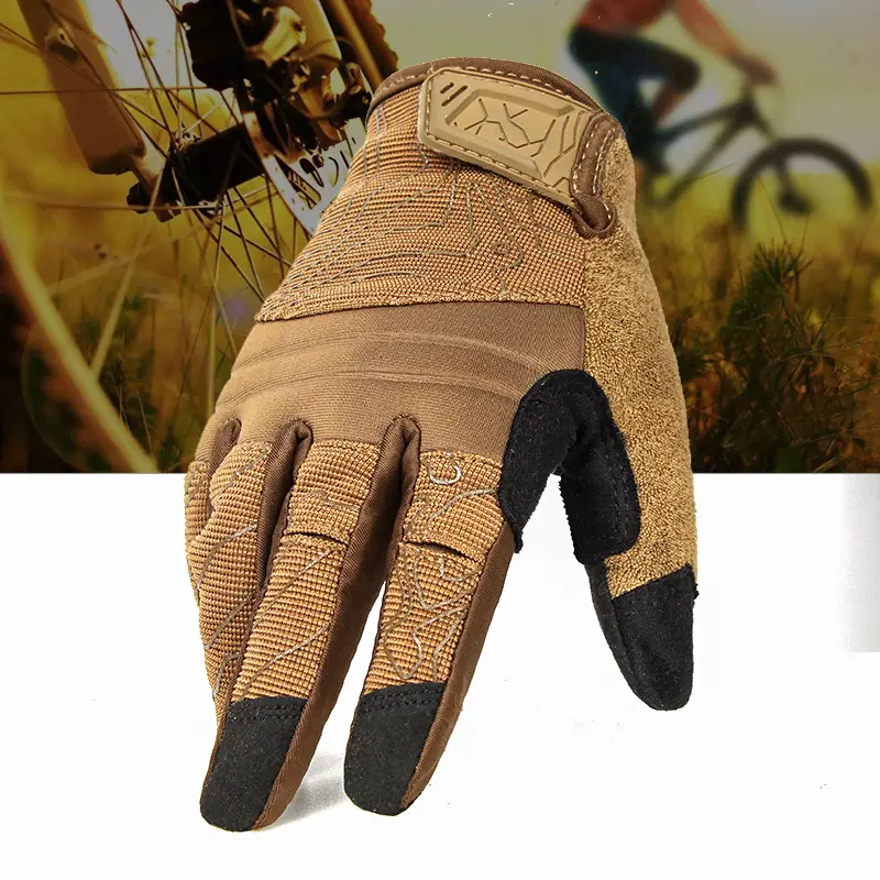 Cross-Border Outdoor Full Finger Combat Gloves Mountaineering Sports Non-Slip Cycling Motorcycle Touch Screen Breathable Tactical Gloves