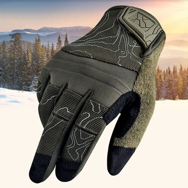 Cross-Border Outdoor Full Finger Combat Gloves Mountaineering Sports Non-Slip Cycling Motorcycle Touch Screen Breathable Tactical Gloves