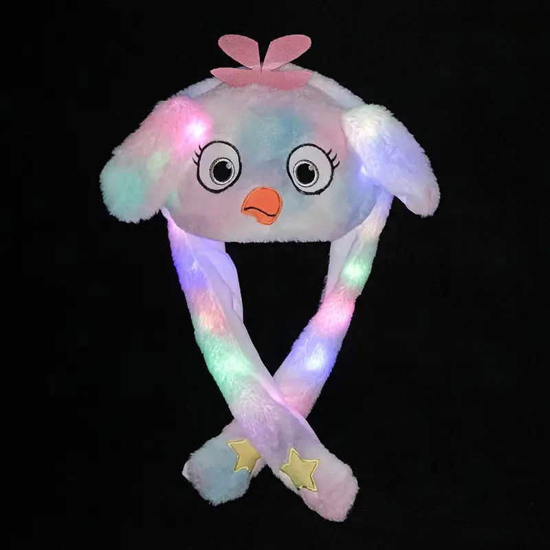White Plush Cartoon Rabbit Ear Moving Hat for Kids - Image 12